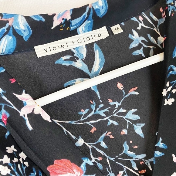 Violet + Claire Black Floral Blouse - Picture 2 of 5